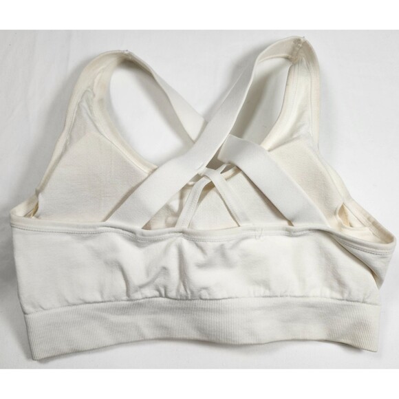 Strappy Criss Cross Sports Bra 3 Pack Padded Yoga Gym Top L Blue Black White NEW - Picture 5 of 8